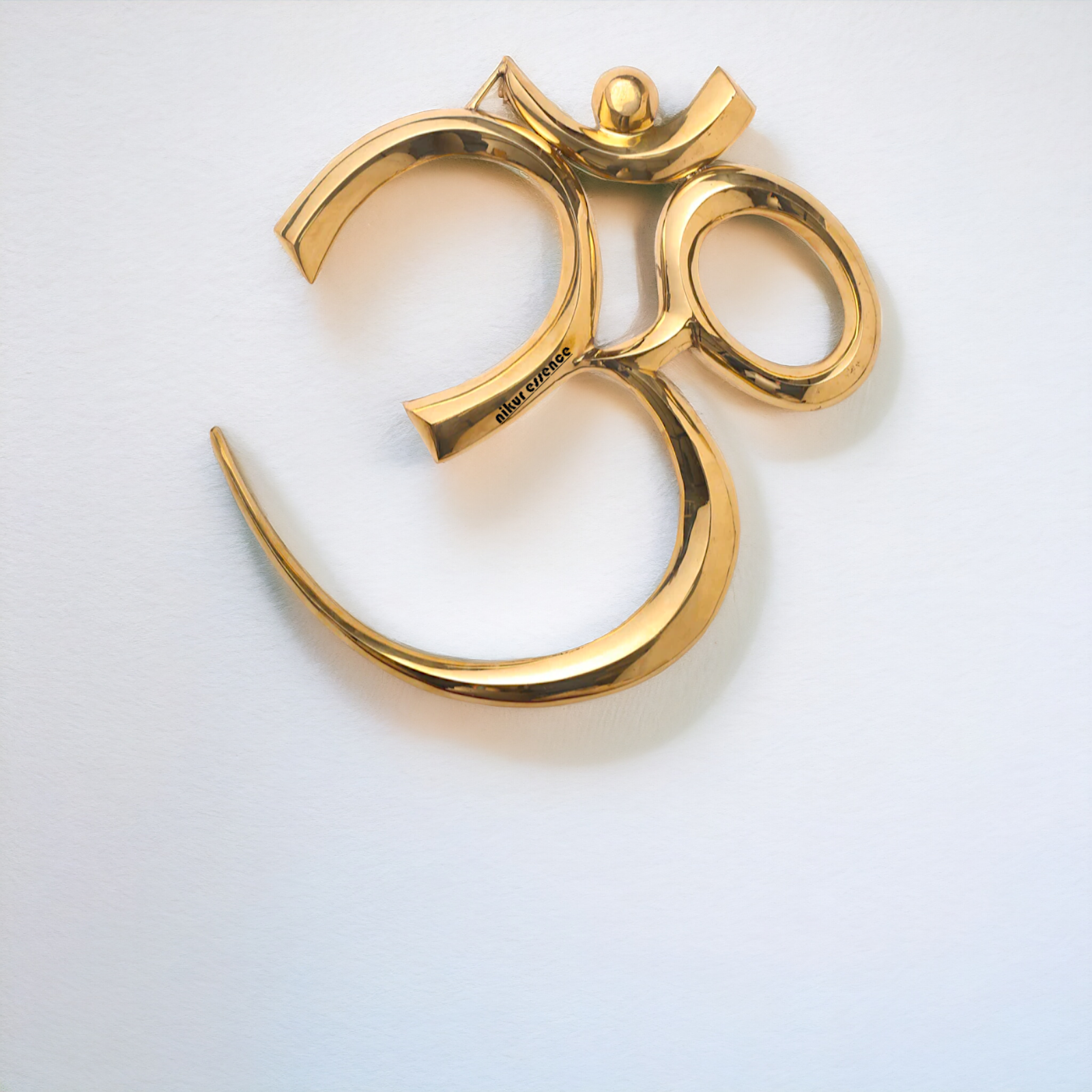 Solid Brass Om Symbol wall hanging Plate - 19 Inches Nikuressence