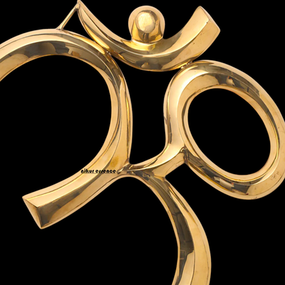 Solid Brass Om Symbol wall hanging Plate - 19 Inches Nikuressence