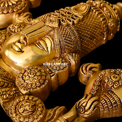 Tirupati Balaji Brass wall hanging plate idol - 15 Inches Nikuressence