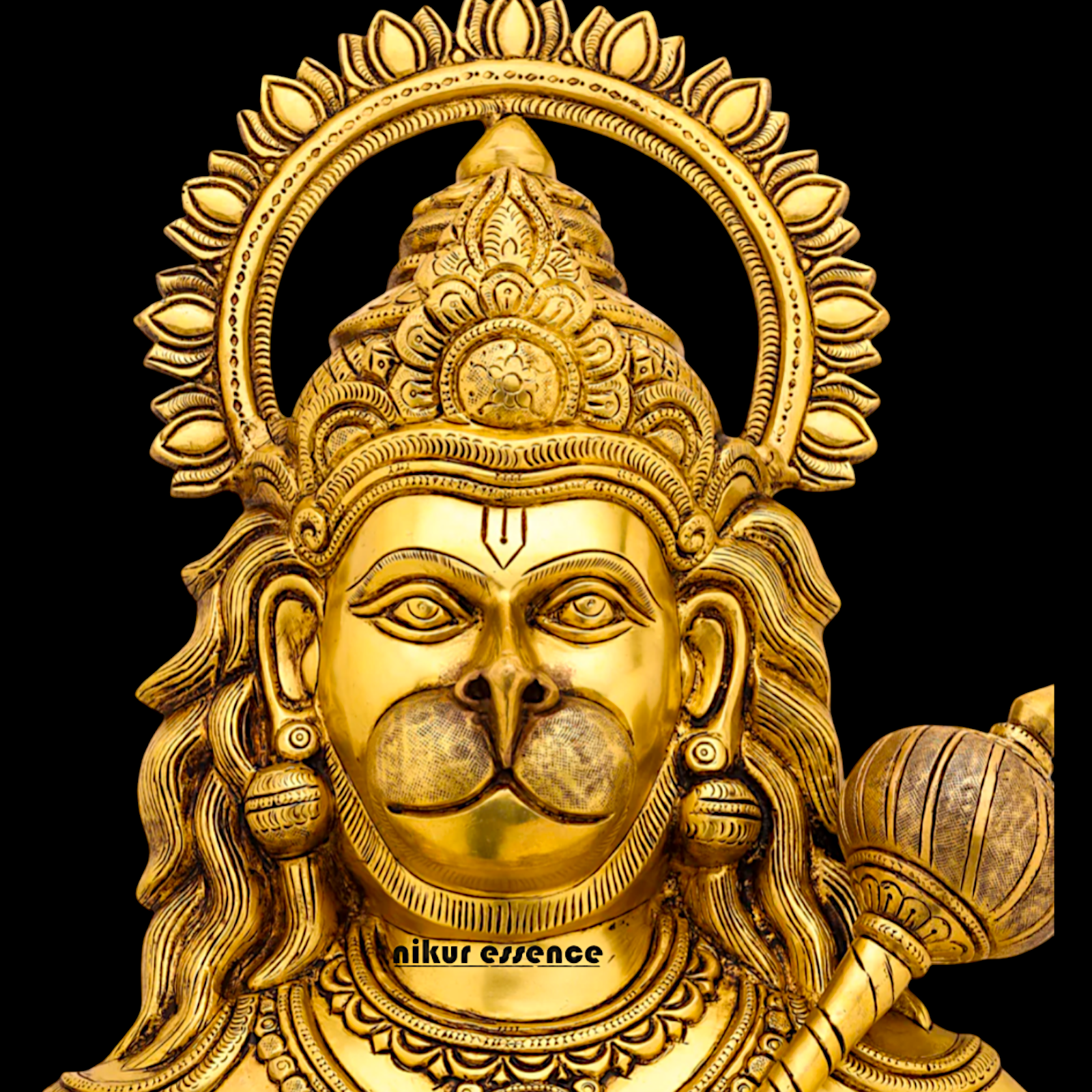 Big Hanuman ji decor Brass wall hanging plate idol- 14 inches Nikuressence