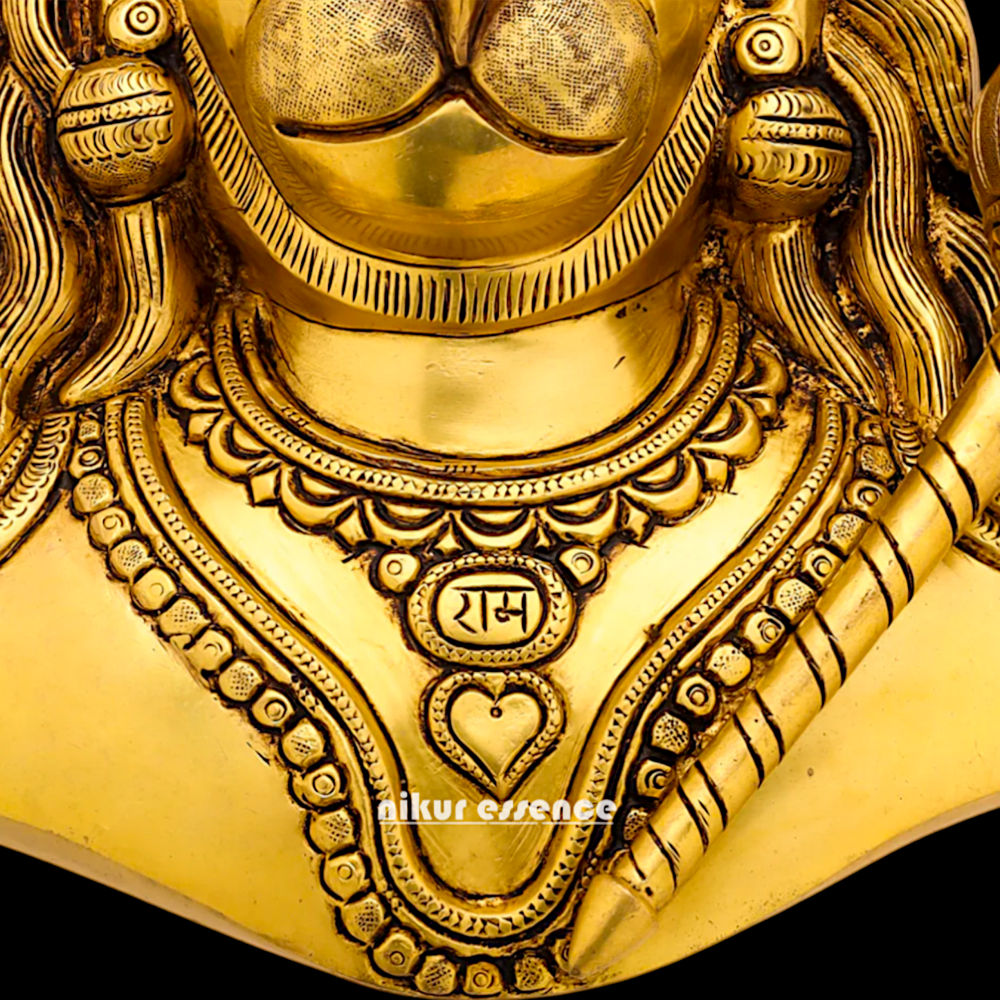 Big Hanuman ji decor Brass wall hanging plate idol- 14 inches Nikuressence