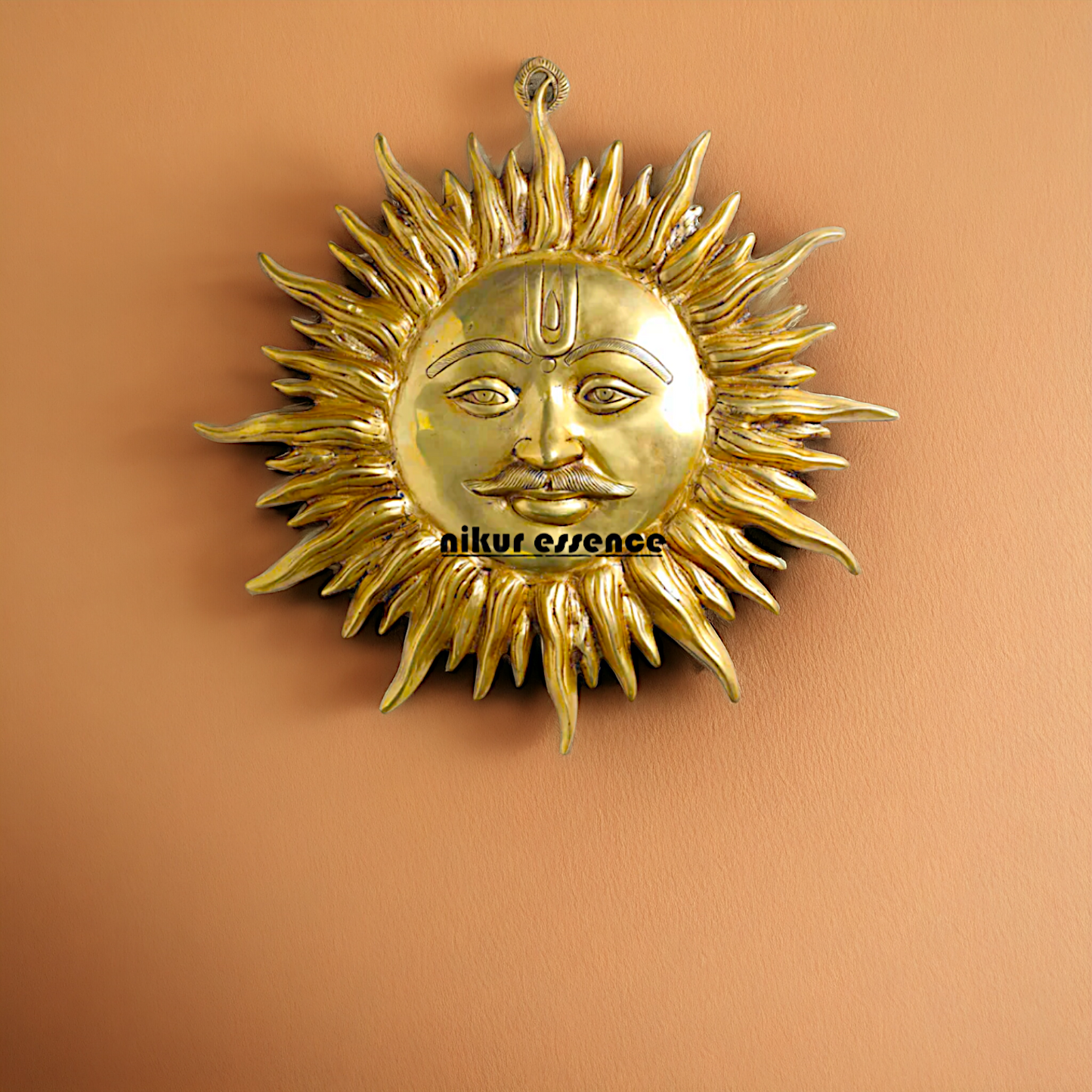 Sun face decor Pure Brass wall hanging plate idol- 19.5 inches Nikuressence
