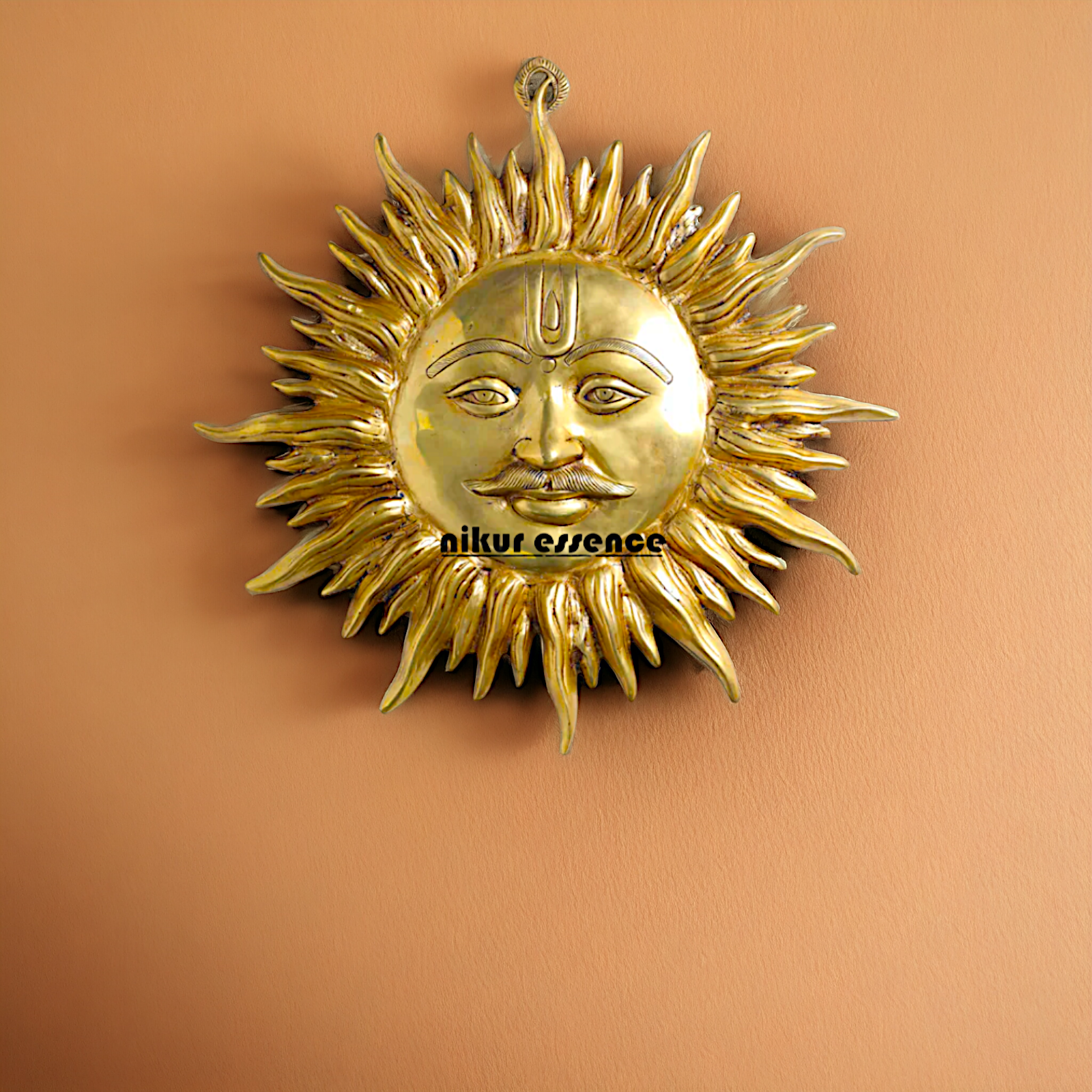Sun face decor Pure Brass wall hanging plate idol- 19.5 inches Nikuressence