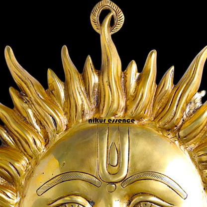 Sun face decor Pure Brass wall hanging plate idol- 19.5 inches Nikuressence