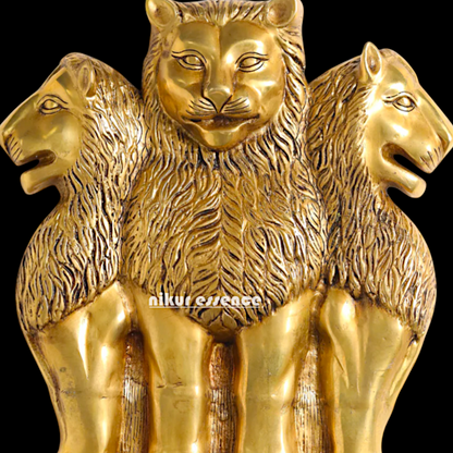 Ashok stambh decor antique Brass wall hanging plate idol- 19.5 inches Nikuressence