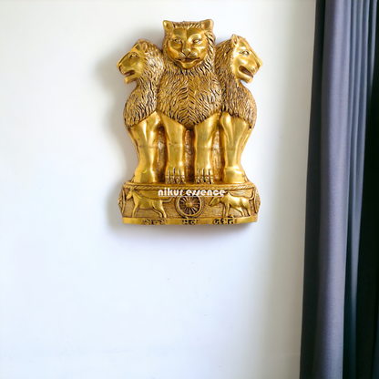 Ashok stambh decor antique Brass wall hanging plate idol- 19.5 inches Nikuressence