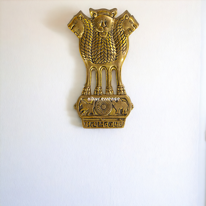 Ashok stambh decor Brass wall hanging plate idol- 14 inches Nikuressence