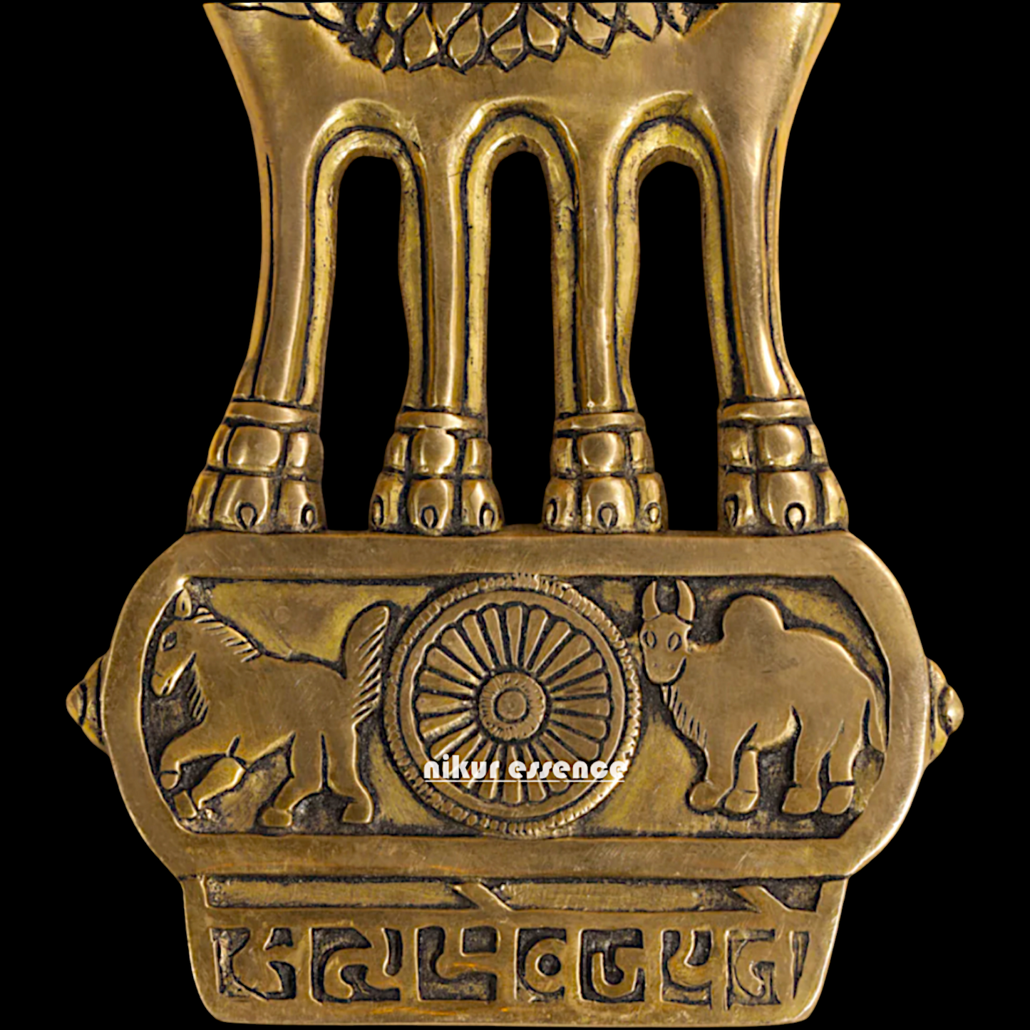 Ashok stambh decor Brass wall hanging plate idol- 14 inches Nikuressence