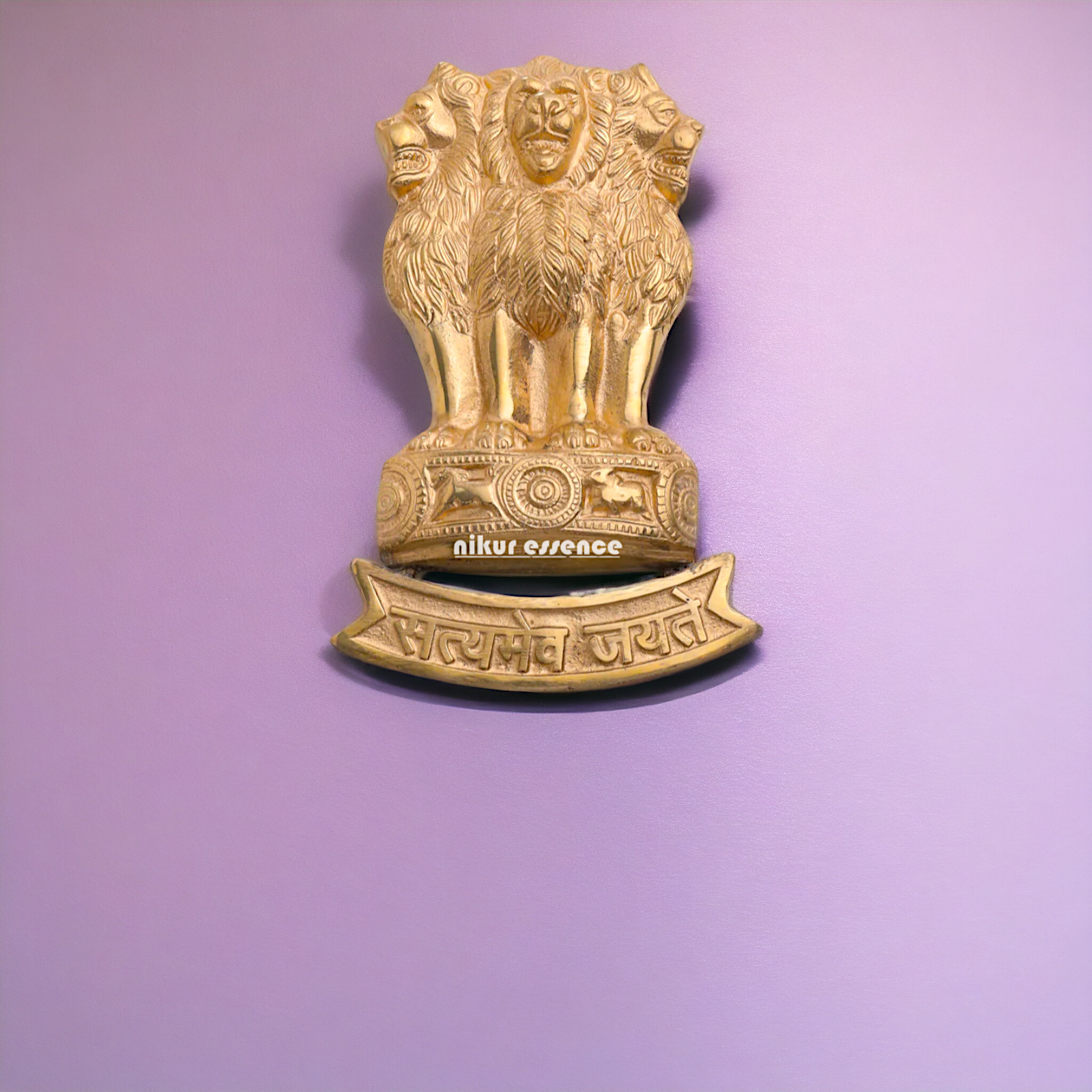 Brass Ashok stambh decor wall hanging plate idol- 9 inches Nikuressence