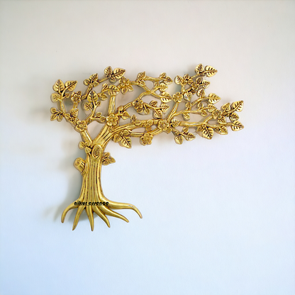 Kalpvriksha Tree Brass wall hanging plate - 19 Inches Nikuressence