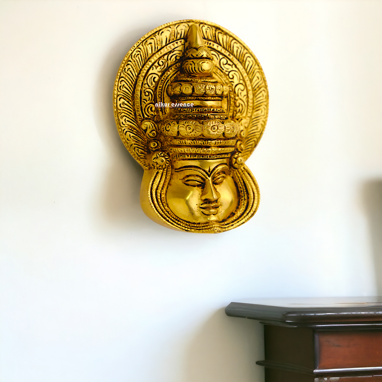 Solid Brass kathakali wall Hanging plate - 5.5 Inches Nikuressence