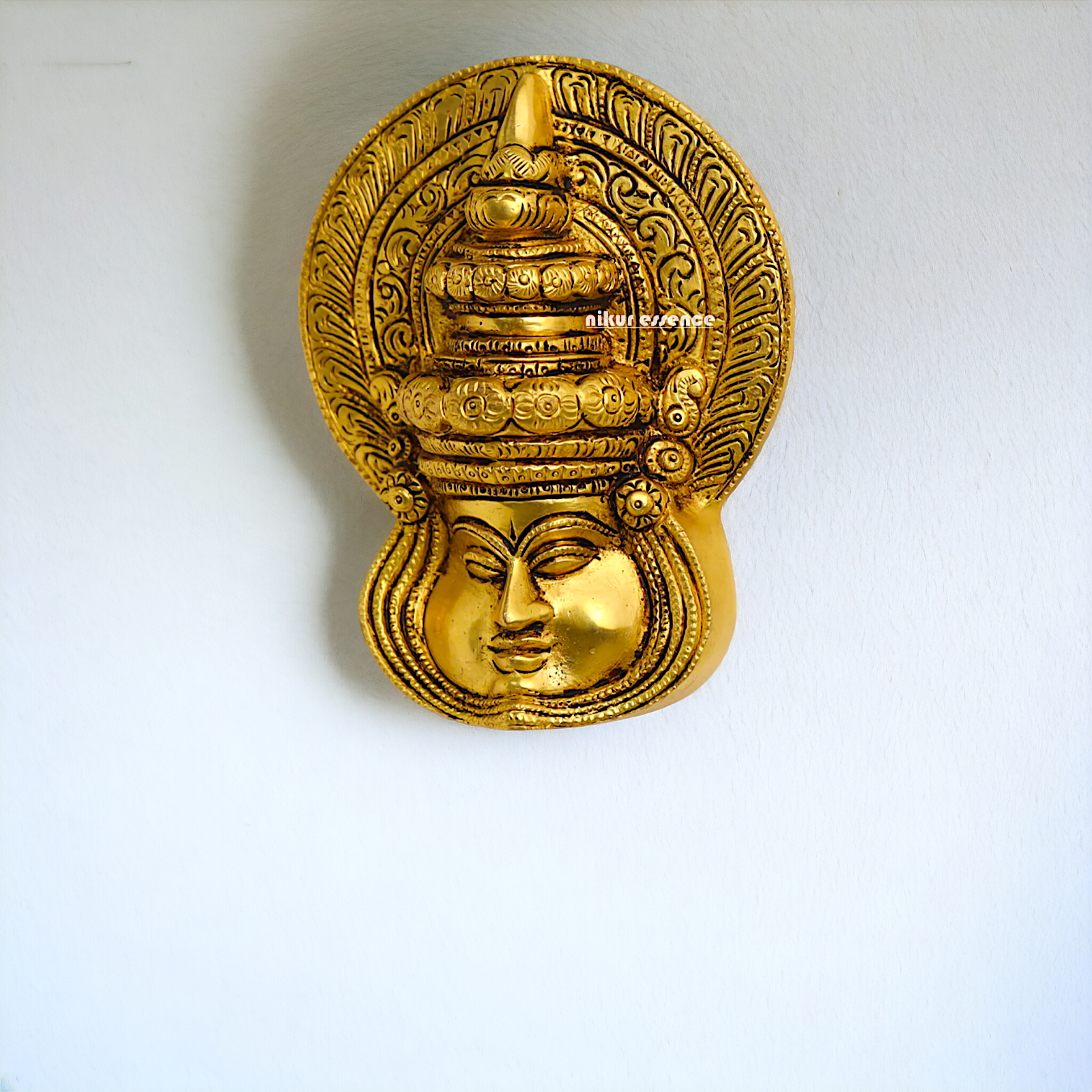 Solid Brass kathakali wall Hanging plate - 5.5 Inches Nikuressence