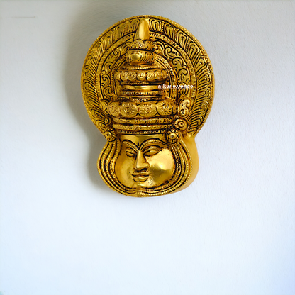 Solid Brass kathakali wall Hanging plate - 5.5 Inches Nikuressence
