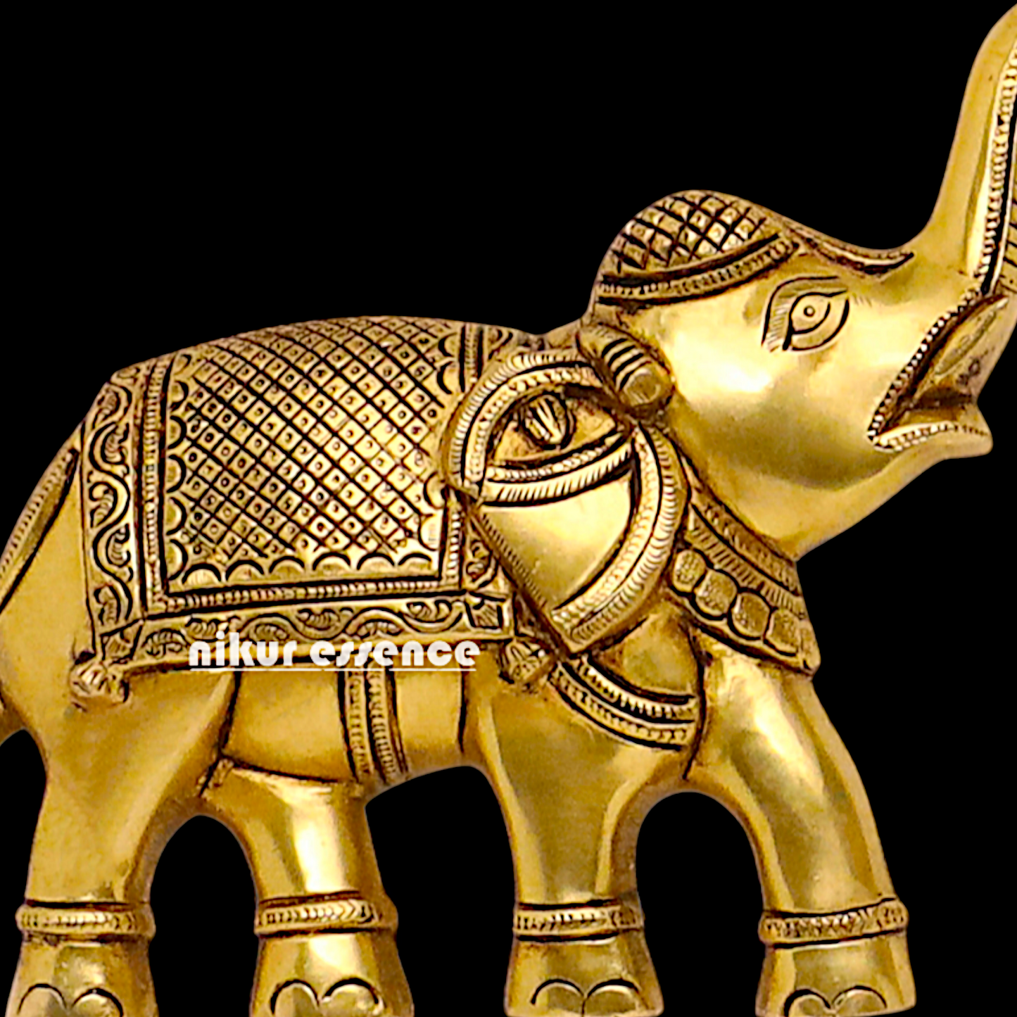 Brass Gaja Lakshmi with two elephants wall Hanging plate - 10 Inches Nikuressence