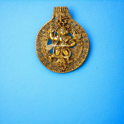 Brass Hanuman Monkey God wall Hanging plate idol - 12 Inches Nikuressence