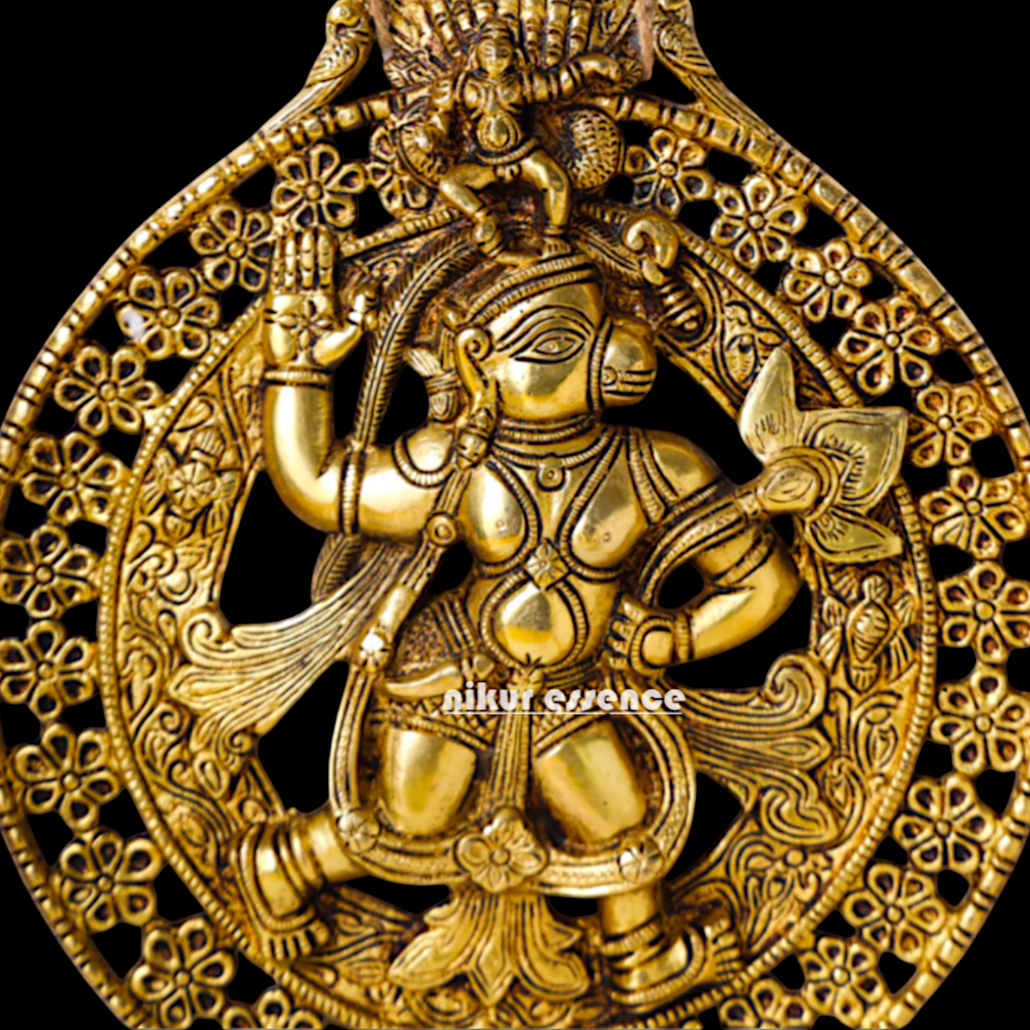 Brass Hanuman Monkey God wall Hanging plate idol - 12 Inches Nikuressence