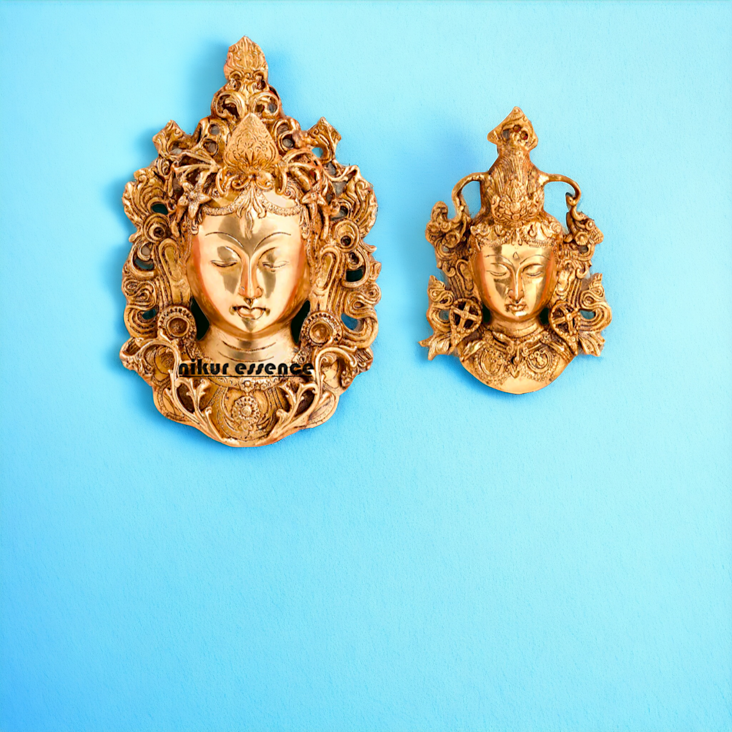 Tara Face Brass wall Hanging plate idol - 11 Inches Nikuressence