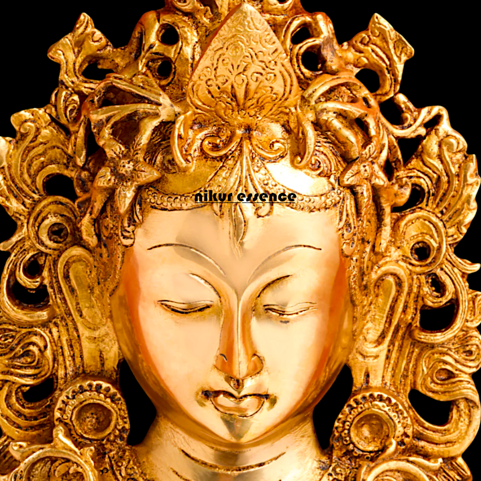 Tara Face Brass wall Hanging plate idol - 11 Inches Nikuressence