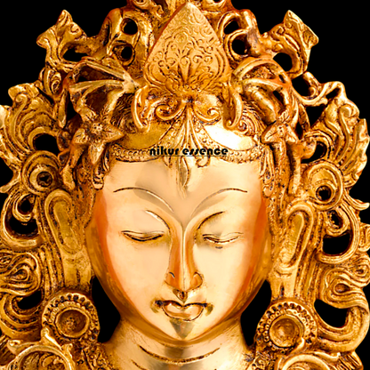 Tara Face Brass wall Hanging plate idol - 11 Inches Nikuressence