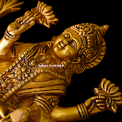 Dhanlakshmi Brass wall Hanging plate idol - 13 Inches Nikuressence