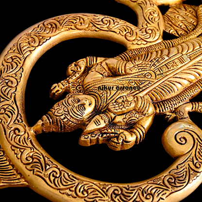 Kartikeya Brass wall Hanging plate idol - 13.5 Inches Nikuressence