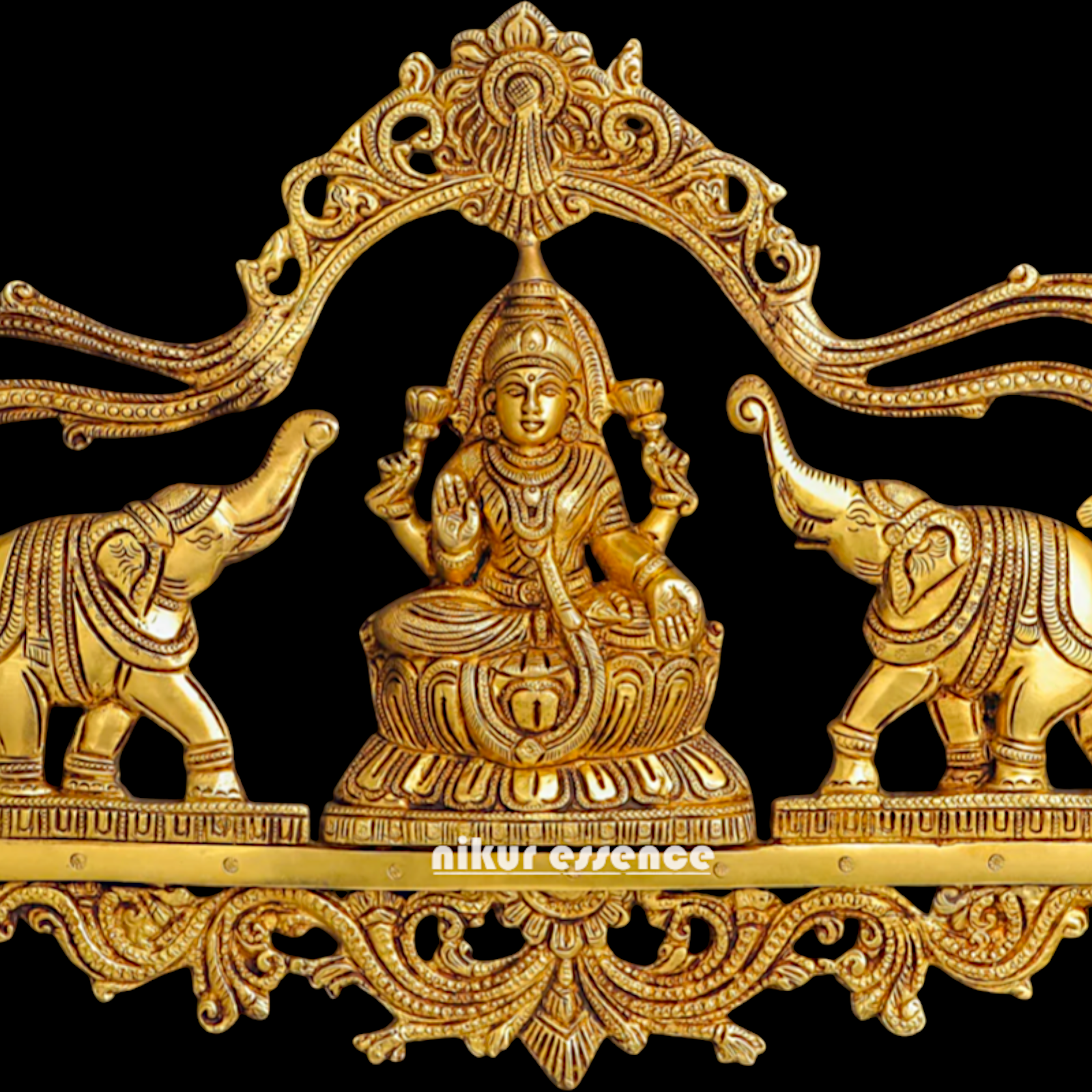 Gaja Lakshmi pure Brass decor wall Hanging plate idol - 11 Inches Nikuressence