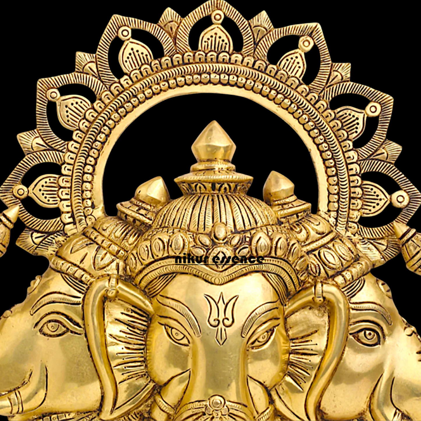 Ganesha pure Brass decor wall Hanging plate idol - 17 Inches Nikuressence