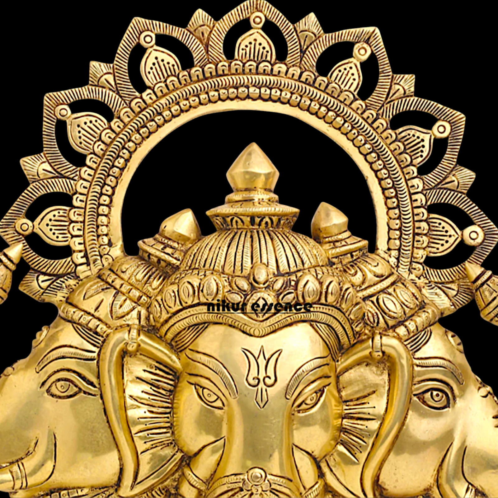 Ganesha pure Brass decor wall Hanging plate idol - 17 Inches Nikuressence