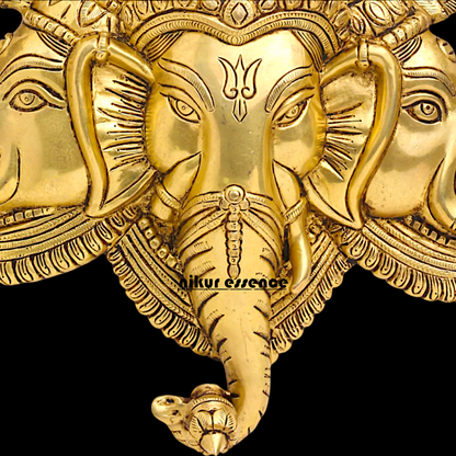 Ganesha pure Brass decor wall Hanging plate idol - 17 Inches Nikuressence