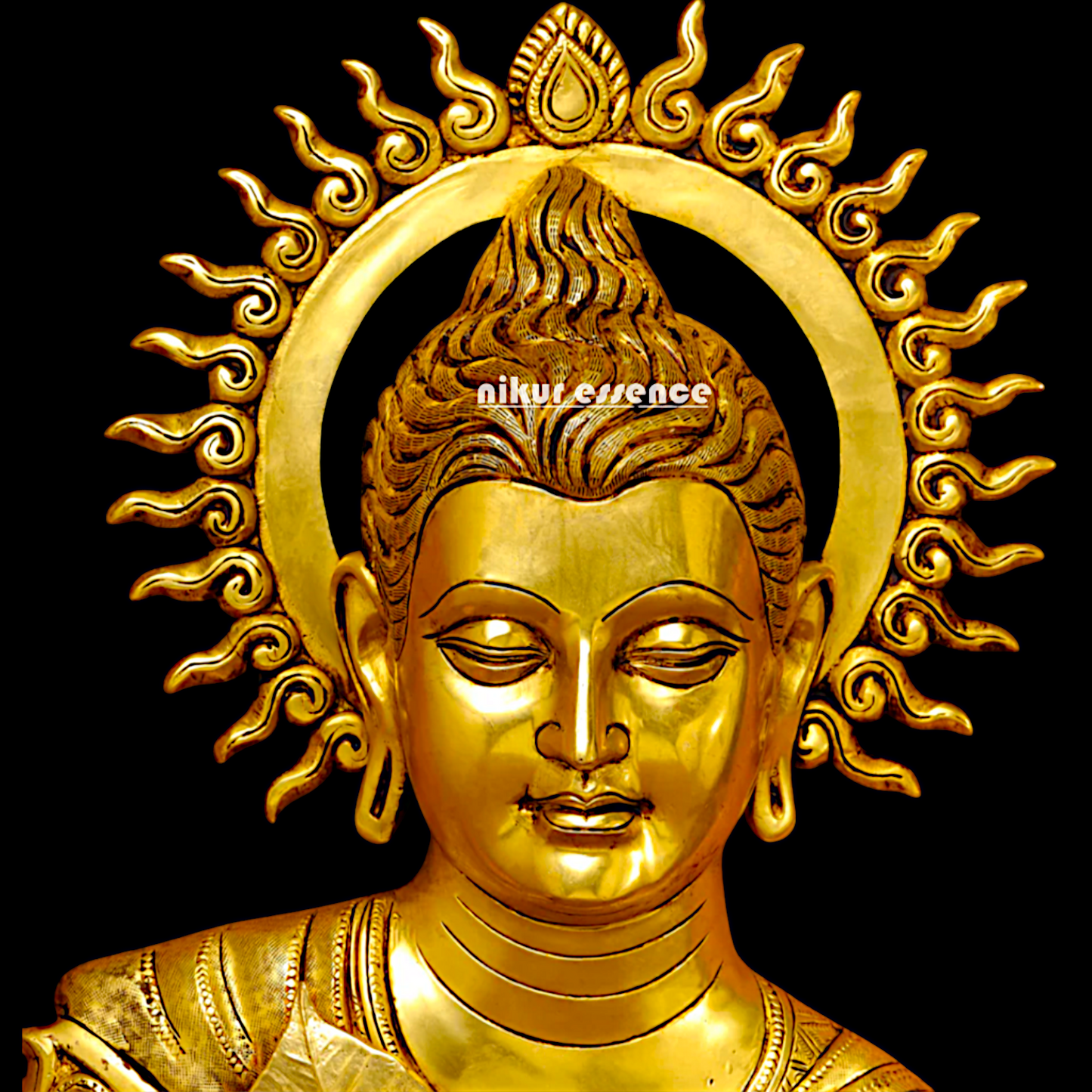 Big Buddha pure Brass decor wall Hanging plate idol - 15.5 Inches Nikuressence