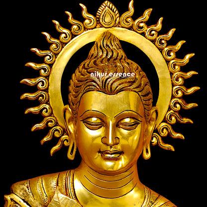 Big Buddha pure Brass decor wall Hanging plate idol - 15.5 Inches Nikuressence