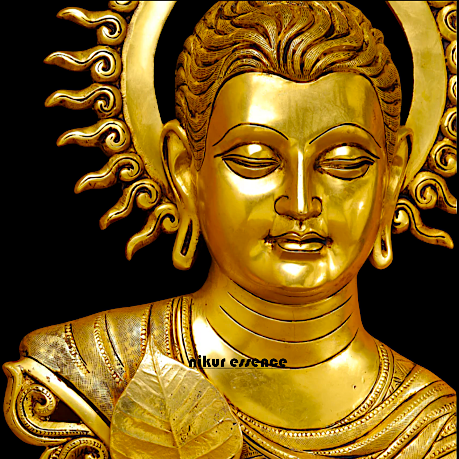 Big Buddha pure Brass decor wall Hanging plate idol - 15.5 Inches Nikuressence