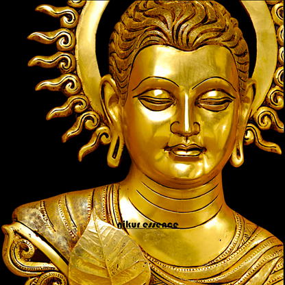 Big Buddha pure Brass decor wall Hanging plate idol - 15.5 Inches Nikuressence