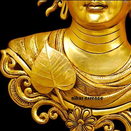 Big Buddha pure Brass decor wall Hanging plate idol - 15.5 Inches Nikuressence