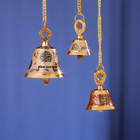 Brass Pooja Bell decorative wall Hanging - 17 Inches Nikuressence