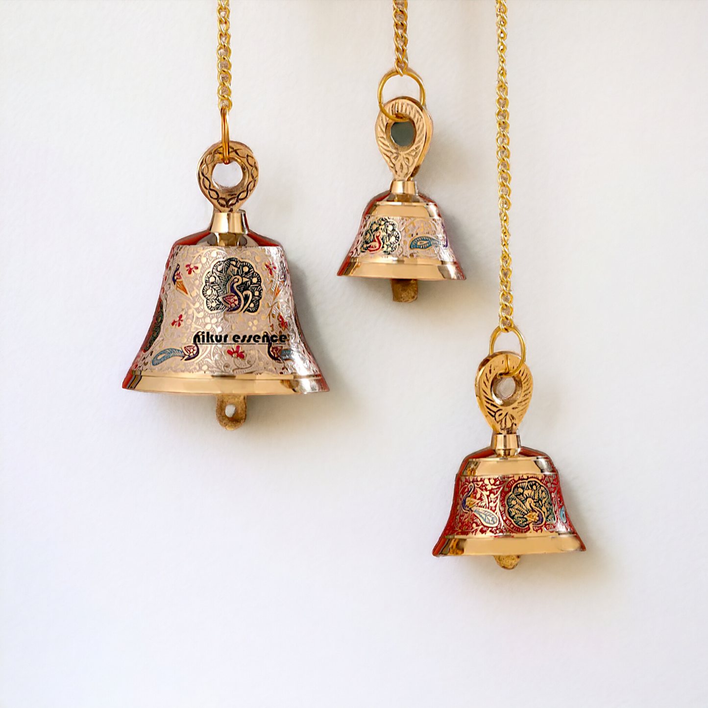 Brass Pooja Bell decorative wall Hanging - 17 Inches Nikuressence