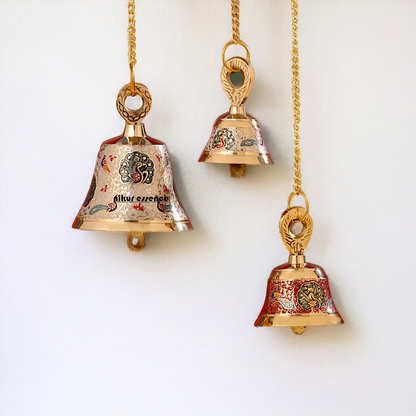 Brass Pooja Bell decorative wall Hanging - 17 Inches Nikuressence