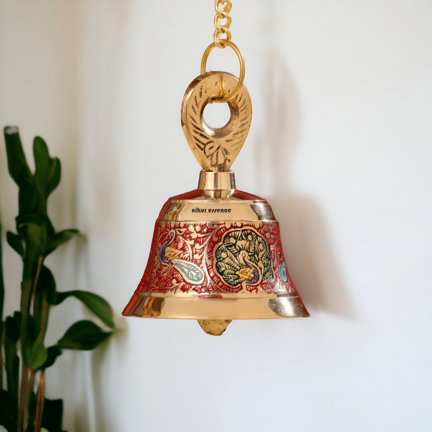 Brass Pooja Bell decorative wall Hanging - 17 Inches Nikuressence