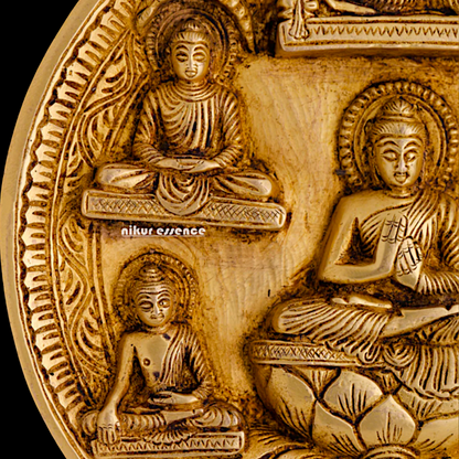 Brass Buddha beautiful decor wall Hanging plate idol - 8 Inches Nikuressence
