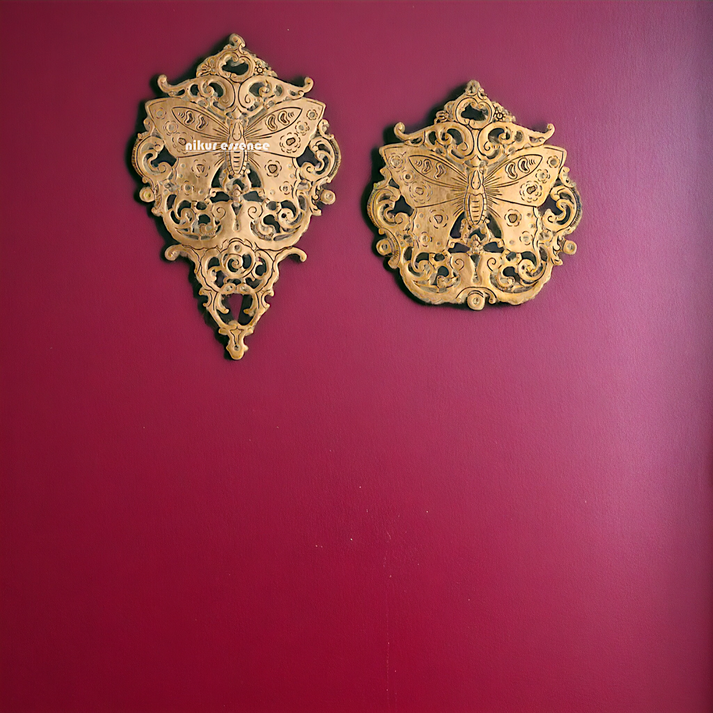 Brass Butterfly beautiful decor wall Hanging plate idol - 16.5 Inches Nikuressence