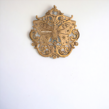 Brass Butterfly beautiful decor wall Hanging plate idol - 16.5 Inches Nikuressence