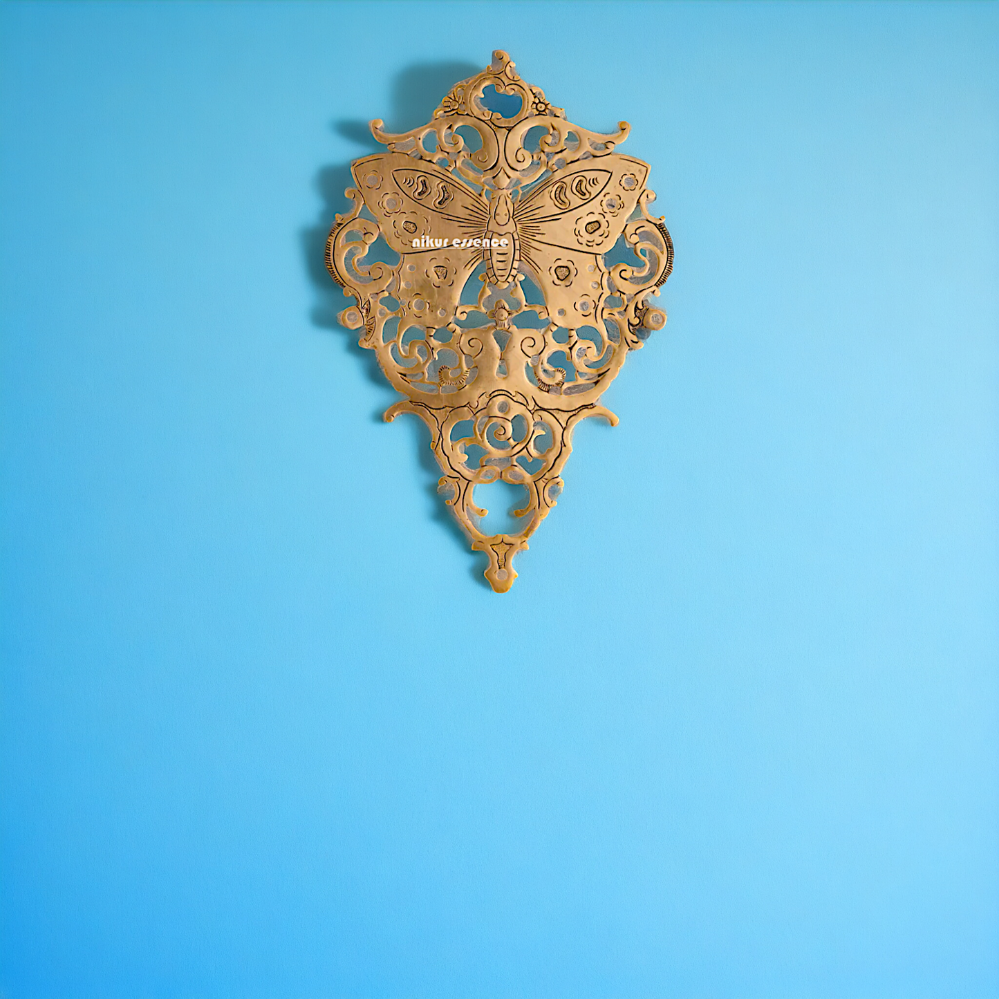 Brass Butterfly beautiful decor wall Hanging plate idol - 16.5 Inches Nikuressence