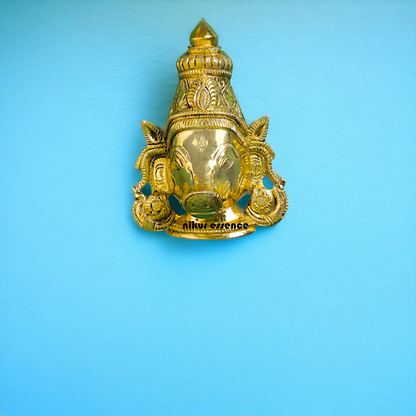 brass varaha face decor wall Hanging plate - 6.5 Inches Nikuressence