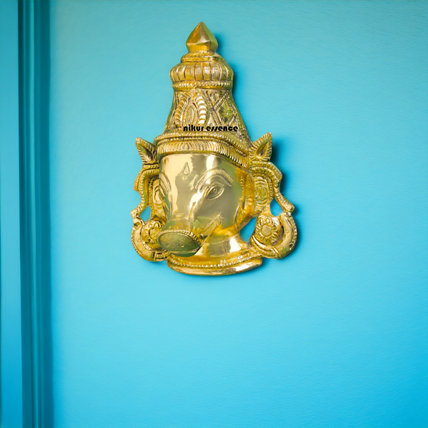 brass varaha face decor wall Hanging plate - 6.5 Inches Nikuressence