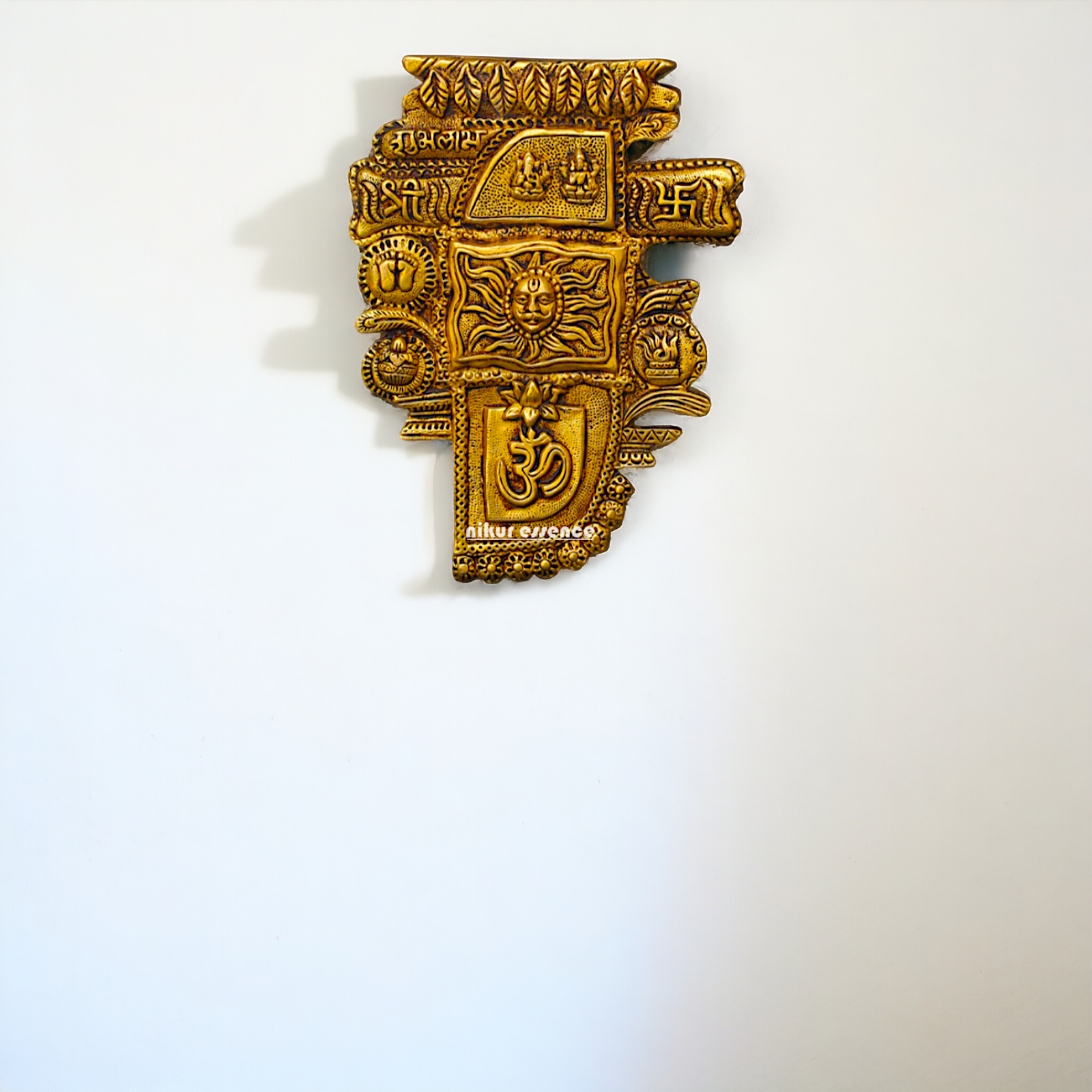 Antique brass Diwali decor wall Hanging plate - 9 Inches Nikuressence