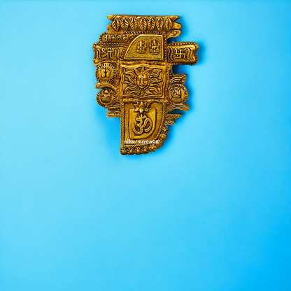 Antique brass Diwali decor wall Hanging plate - 9 Inches Nikuressence