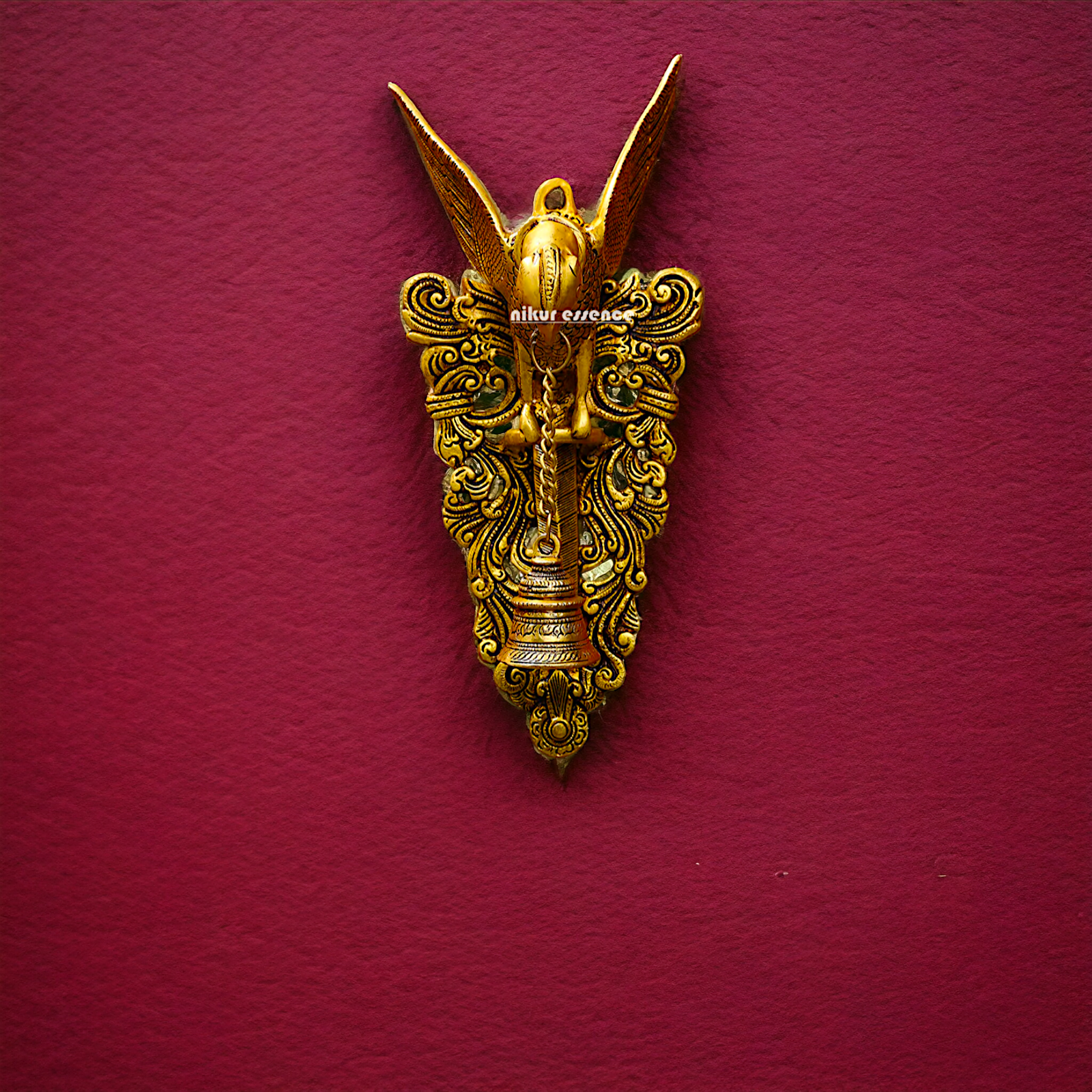 Antique brass Parrot decor wall Hanging plate - 16 Inches Nikuressence