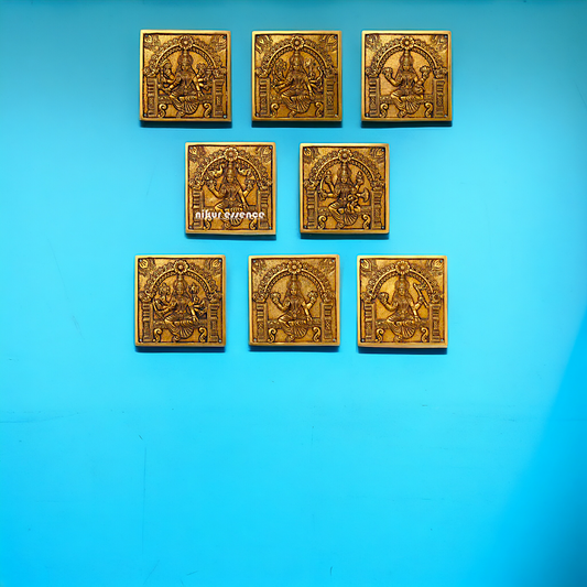 Brass Ashtalakshmi wall Hanging plate - 6.2 Inches Nikuressence