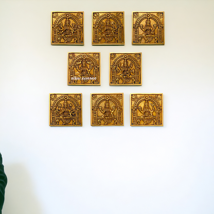 Brass Ashtalakshmi wall Hanging plate - 6.2 Inches Nikuressence