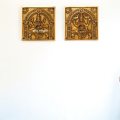 Brass Ashtalakshmi wall Hanging plate - 6.2 Inches Nikuressence